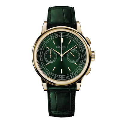 0006165 corniche heritage chronograph yellow gold with green dial 415
